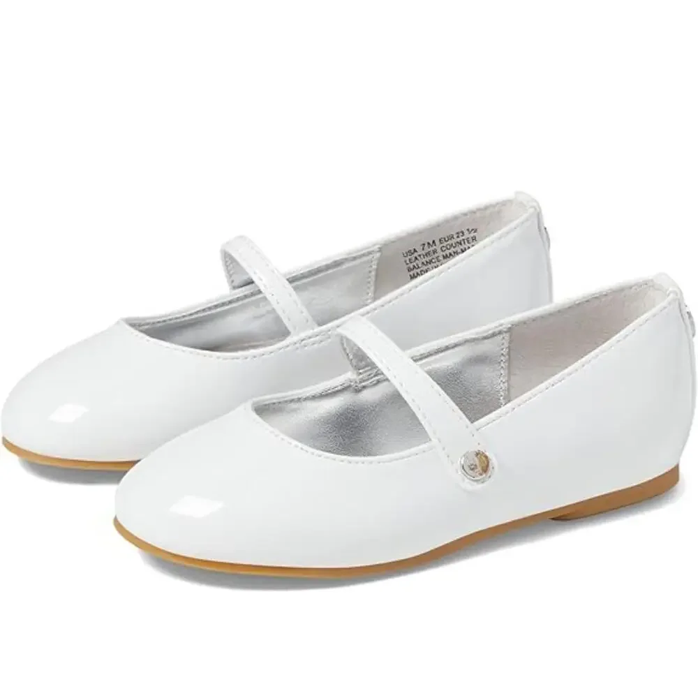 Nina Fernanda Ballet Flats Toddler US 1 White Patent Round Toe Mary Jane NCZ344